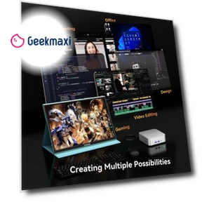 AI Mini PC with AMD Ryzen 9 8945HS, 32GB DDR5 RAM, 2TB SSD — Single Board PCs, GEEKOM
