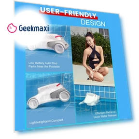Cordless Robotic Pool Vacuum Cleaner with Smart Navigation — Automated Pool Maintenance, Genkinno