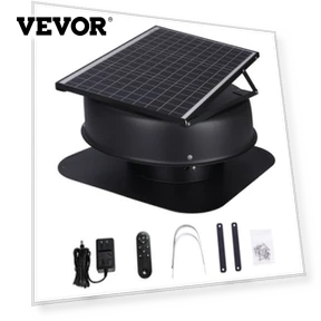 Solar Attic Fan with Smart Adapter 1230 CFM — Portable Power Stations by VEVOR