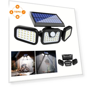 3-Head Motion Sensor Solar Flood Light — Portable Power Stations