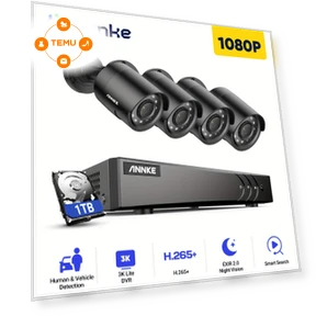 8-Channel Security Camera System with 4 Cameras and 1TB Storage — Cameras by Annke