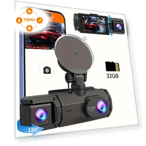 Dual Lens WiFi Dash Camera with Night Vision — Cameras