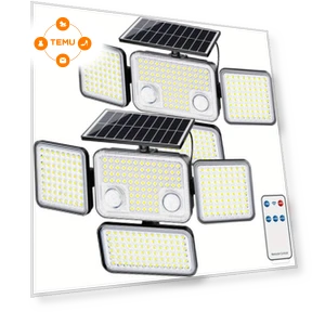 Solar Motion Sensor Security Flood Light with 4 Heads — Portable Power Stations by Jackyled