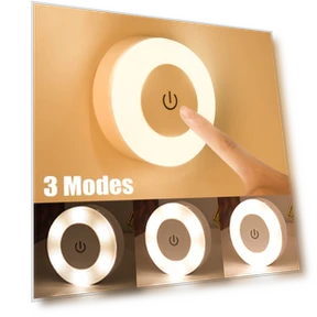 Dimmable Touch Sensor Wall Night Light with 3 Color Options — LED