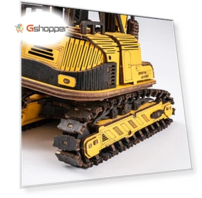 Excavator Engineering Vehicle 3D Wooden Puzzle — Educational, Robotime
