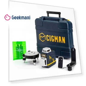 2 x 360° 8 Line Laser Level, Green Cross Line, Self Leveling, with Remote Controller — Alignment & Leveling Lasers, CIGMAN