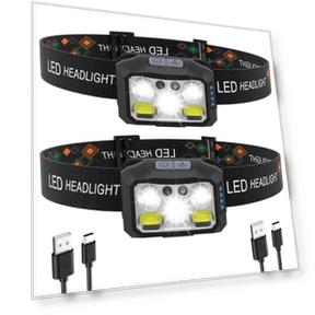 Motion Sensor Type-C Rechargeable Headlamp — Headlamps, Other
