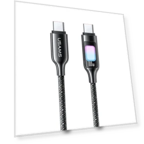 100W Type-C से Type-C डेटा केबल, रंगीन लाइटिंग के साथ — केबल्स, USAMS