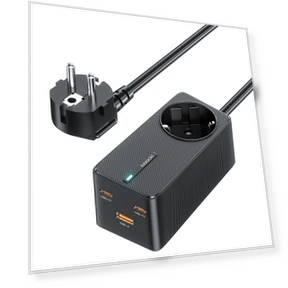 67W GaN चार्जर, ट्रिपल पोर्ट (ड्यूल USB-C 67W + USB-A 22.5W) PD 3.0 और सुरक्षा सुविधाओं के साथ — बैटरी चार्जर, Toocki