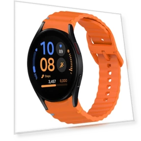 Wavy Grain Stitched Quick Release Silicone Watch Band — Girls' Watch Straps, Samsung