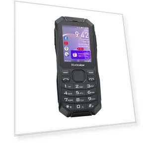 2.4-Inch Keyboard Detachable Battery Flashlight KaiOS 4G Mini Ruggedized Cellphone — Basic Cases, Blackview