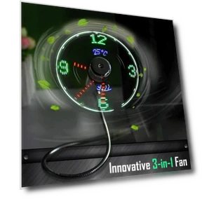 Mini Time And Temperature Display with LED Light — Desk & Shelf