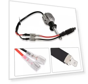 LED H1 Replacement Single Converter Wiring Connector Cable — Headlight