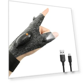Rechargeable LED Light Gloves — Reflective Gear