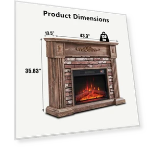 Electric Fireplace with Mantel — Outdoor Fireplaces, Aitjunz