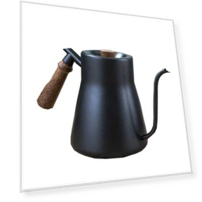 Stainless Steel Coffee Hand Pot with Wooden Handle — Stovetop Moka Pots