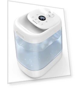 Super Easy to Clean Top Fill Auto Adapt Cool Mist Humidifier — Air Moisture Control, Homvana