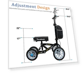All Terrain Foldable Knee Scooter Walker — Low Strength Tools, BlessReach