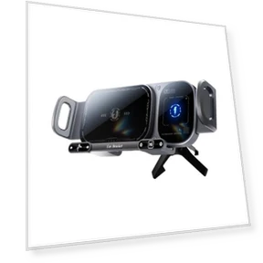 Dual Coil Rotating Phone Stand Wireless Charger Car Air Vent Mount — Chargers