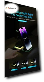 Magnetic 3-in-1 Wireless Charger with Night Light — Chargers