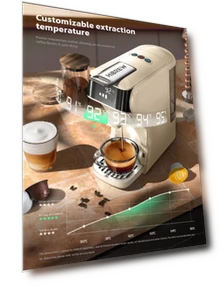 Capsule Coffee Machine 6in1 Hot/Cold Multiple Espresso Cafetera Cappuccino Coffee Maker — Coffee & Espresso Combos, HIBREW