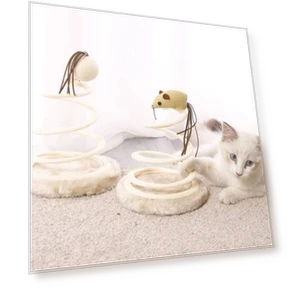 Spiral Wire Spring Fabric Round Cats Scratching Toys — Cat Playthings
