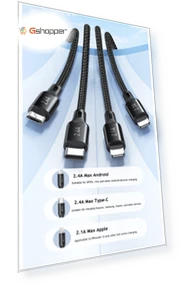 Nylon 4 in 1 Fast Multi Charging Data Cable — Charging Solutions, AWEI
