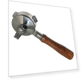 Stainless steel coffee machine with bottom handle — Coffee Makers