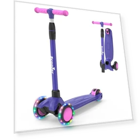 LED Lighted Wheels Kids Scooter with Adjustable Handlebars — Balance Bikes, EVLIQUIL