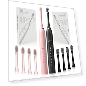 Rechargeable Electric Toothbrushes Set — Ultrasonic, HUBAKO
