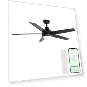 Smart 5-Blade Ceiling Fan with LED Light Kit — Ceiling Fan Wall Controls, East Grove Home