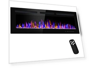 Electric Fireplace Wall Mounted and Recessed with Remote Control — Tabletop Fireplaces, BETELNUT