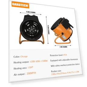 Greenhouse Heater with Digital Thermostat — Portable Heating Solutions, Gardtech