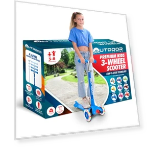 3-Wheel Kids Scooter with Lean-to-Steer Technology — Balance Bikes, OutdoorCruiser