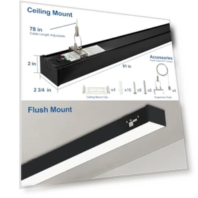 8FT LED Linear Light — Commercial Lighting Solutions, DAKASON