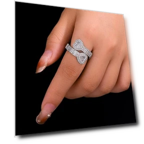 Adjustable Heart Ring with Baguette CZ — Girls' Rings, LuluMel