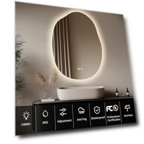 LED Bathroom Mirror with Lights — Makeup, Yoding