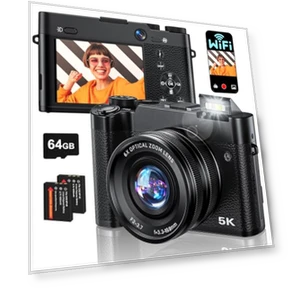 5K Digital Camera with WiFi and Dual Lens — Mirrorless Cameras, ToAuite