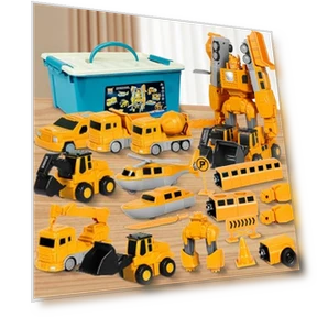 Magnetic Transform Engineering Car Assembled Toys with Storage Box — Construction Kits, FUYLE