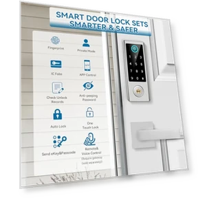 Smart Fingerprint Door Lock with Handle Set — Keyless Entry, BEBASIA