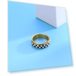 Checkered Fidget Ring — Stress Relievers, AmorArtSky