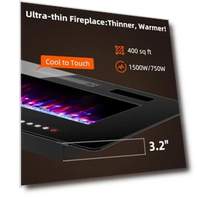 Ultra Thin Electric Fireplace — Electric Heating Solutions, BREEZEHEAT