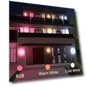 Умные уличные настенные светильники с RGB подсветкой — Наружное освещение, WISELUME