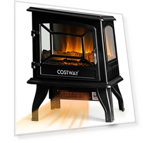 Electric Fireplace Stove — Portable Electric Heaters, COSTWAY
