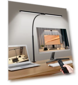 LED Desk Lamp with Clamp and Remote Control — Study & Desk Lighting, Motumen