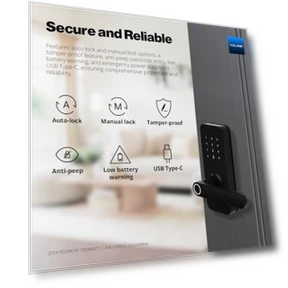 Smart Lever Lock with Fingerprint, Keypad, IC Card and App Control — Smart Home Security, YoLink