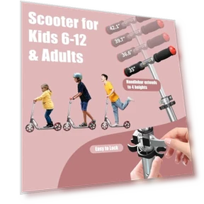 Adjustable Height Foldable Scooter — Push Scooters, LEEYV
