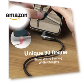 90 Degree iPhone Charger Cable — Lightning, KIYODA
