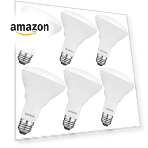 6-Pack LED Лампы BR30, Эквивалент 65W, 3500K Естественный Белый, Диммируемые — Компактные люминесцентные, LUXRITE