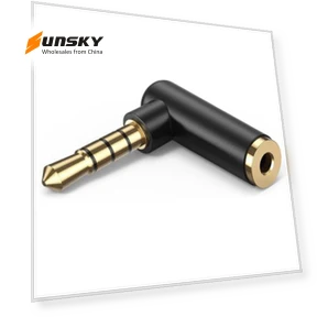 90 Degree Right Angle 3.5mm TRRS Male to Female Audio Adapter Connector — Adapters, JUNSUNMAY